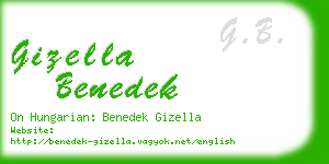 gizella benedek business card